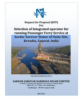 Selection of Integrated Operator for Running Passenger Ferry Service at Sardar Sarovar Statue of Unity Site, Kevadia, Gujarat | 2019