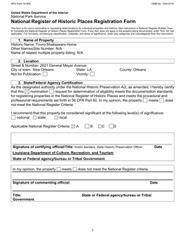 National Register of Historic Places Registration Form