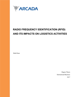 (Rfid) and Its Impacts on Logistics Activities