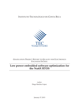 Low Power Embedded Software Optimization for the Nuttx RTOS