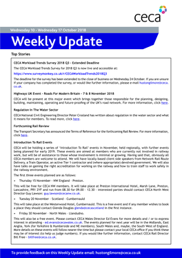 Weekly Update Top Stories