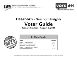 Voter Guide Primary Election · August 3, 2021