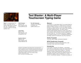 Text Blaster: a Multi-Player Touchscreen Typing Game