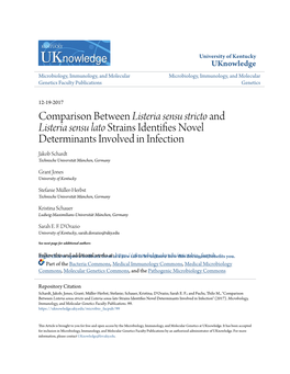 Listeria Sensu Lato&lt;/Em&gt; Strains Identifies N