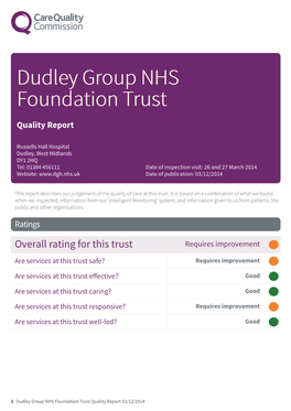 The Dudley Group NHS Foundation Trust Scheduled Report