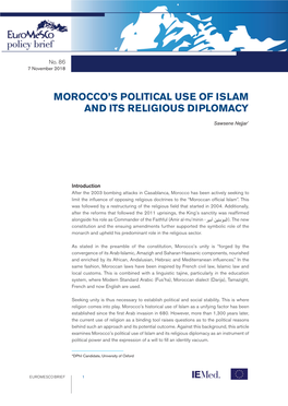 Morocco's Political Use of Islam and Its Religious Diplomacy