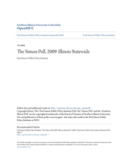 The Simon Poll, 2009. Illinois Statewide