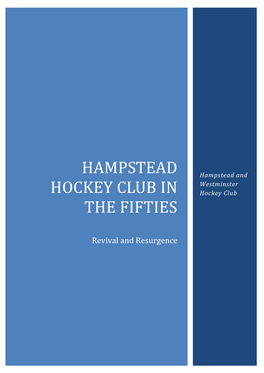 Hampstead Hockey Club in the Fifties
