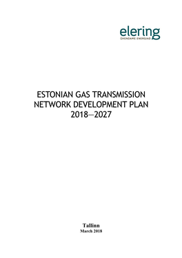 Estonian Gas Transmission Network Development Plan 2018—2027