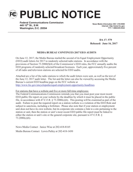 FCC Public Notice