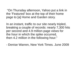 “On Thursday Afternoon, Yahoo Put a Link in the 'Featured' Box at the Top of Their Home Page to [A] Home and Garden Story