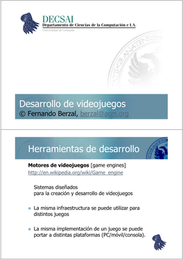 Herramientas De Desarrollo De Videojuegos