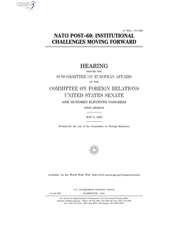 Nato Post–60: Institutional Challenges Moving Forward