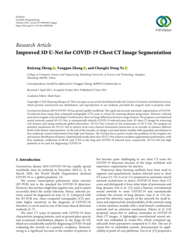 Improved 3D U-Net for COVID-19 Chest CT Image Segmentation