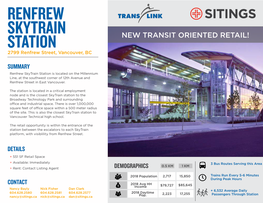 Renfrew SKYTRAIN STATION NEW TRANSIT ORIENTED RETAIL! 2799 Renfrew Street, Vancouver, BC