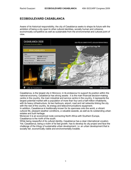 ECOBOULEVARD CASABLANCA 45Th ISOCARP Congress 2009