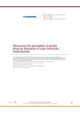 Measuring the Perception of Quality Physical Education in Latin American Professionals