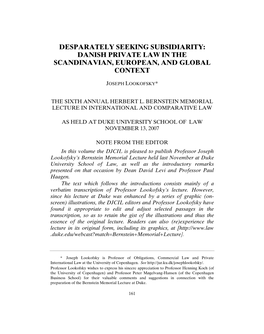 Desperately Seeking Subsidiarity: Danish Private Law in The