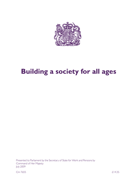 Building a Society for All Ages