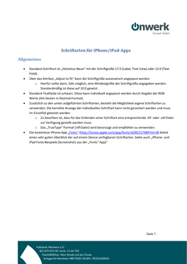 Schriftarten Für Iphone/Ipad-Apps