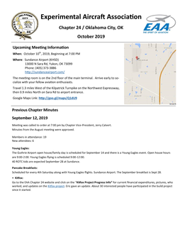 Experimental Aircraft Association Chapter 24 / Oklahoma City, OK October 2019