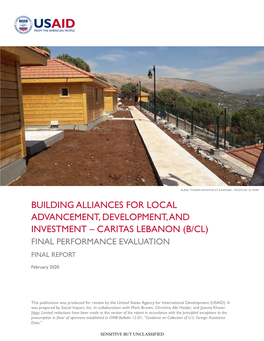 Caritas Lebanon (B/Cl) Final Performance Evaluation Final Report