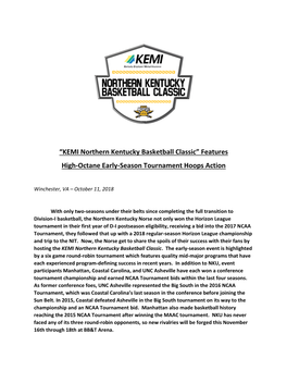 “KEMI Northern Kentucky Basketball Classic” Features High-Octane Early-Season Tournament Hoops Action