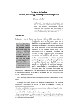 SCHEFFLER 1998, the Kaiser in Baalbek, BTS 69.Pdf