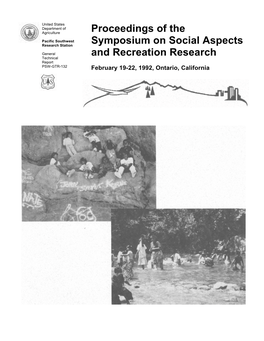 Proceedings of the Symposium on Social Aspects and Recreation Research, February 19-22, 1992, Ontario, California