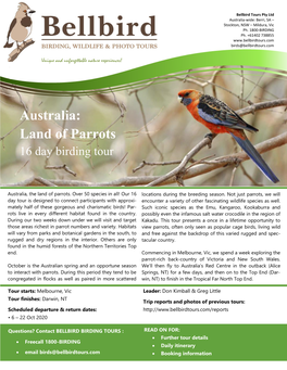 Australia: Land of Parrots – 2020