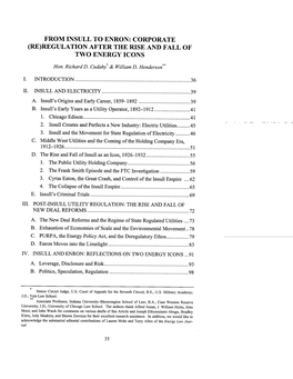 From Insull to Enron: Corporate (Re)Regulation After the Rise and Fall of Two Energy Icons