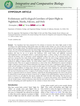 Integrative and Comparative Biology Integrative and Comparative Biology, Pp