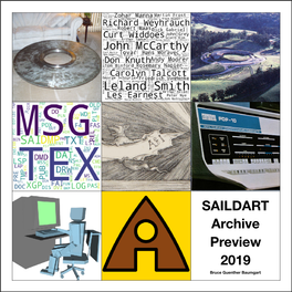 SAILDART Archive Preview 2019 Bruce Guenther Baumgart Inside Front Cover S a I L D a R T Archive Preview 2019