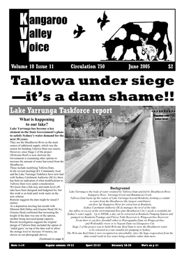 Tallowa Under Siege —It's a Dam Shame!!