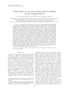 Field Evidence for Pervasive Indirect Effects of Fishing on Prey Foraging Behavior