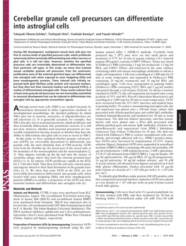 Cerebellar Granule Cell Precursors Can Differentiate Into Astroglial Cells