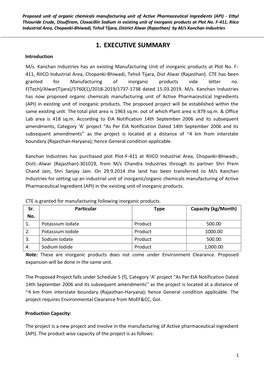 1. EXECUTIVE SUMMARY Introduction M/S