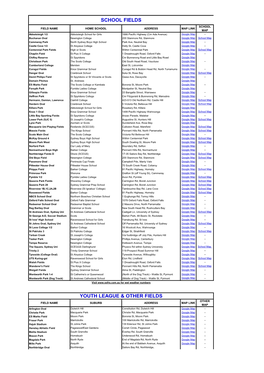 Youth League & Other Fields School Fields