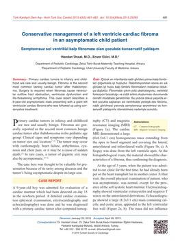 Conservative Management of a Left Ventricle Cardiac Fibroma in an Asymptomatic Child Patient