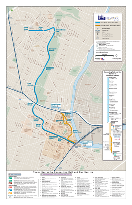 Towns Served by Connecting Rail and Bus Service