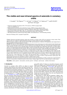 The Visible and Near-Infrared Spectra of Asteroids in Cometary Orbits J