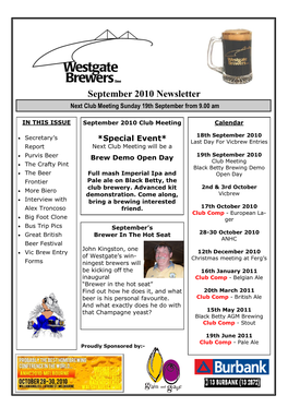 September 2010 Newsletter