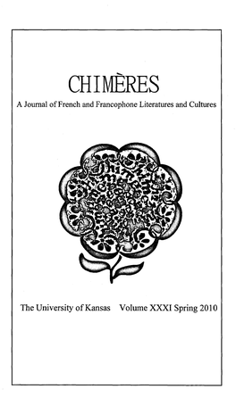 CHIMÈRES a Journal of French and Francophone Literatures and Cultures