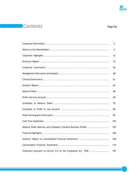 Contents Page No