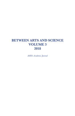 Between Arts and Science Volume 3 2018