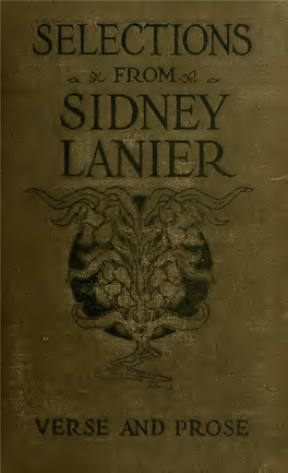 Selections from Sidney Lanier, Prose and Verse