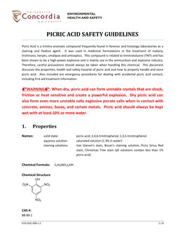 Picric Acid Safety Guidelines