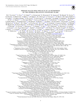 Oj287 As Determined by the General Relativity Centenary Flare M