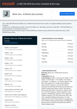 J LINE (SILVER) Bus Time Schedule & Line Map