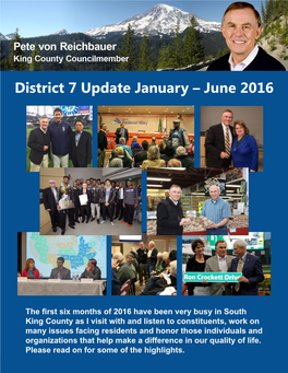District 7 Update January – June 2016
